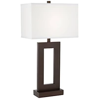 360 Lighting Marshall Modern Industrial Table Lamp 30 1/2" Tall Bronze Metal White Rectangular Shade for Bedroom Living Room Bedside Nightstand O