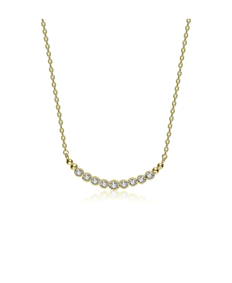 Sterling Silver Cubic Zirconia Bezel-Set Necklace