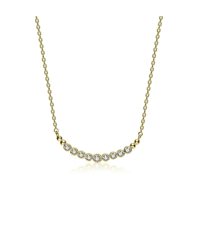 Sterling Silver Cubic Zirconia Bezel-Set Necklace
