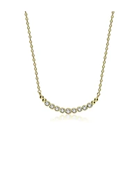 Sterling Silver Cubic Zirconia Bezel-Set Necklace