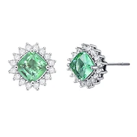 Classy 10MM Halo Square Stud Earrings