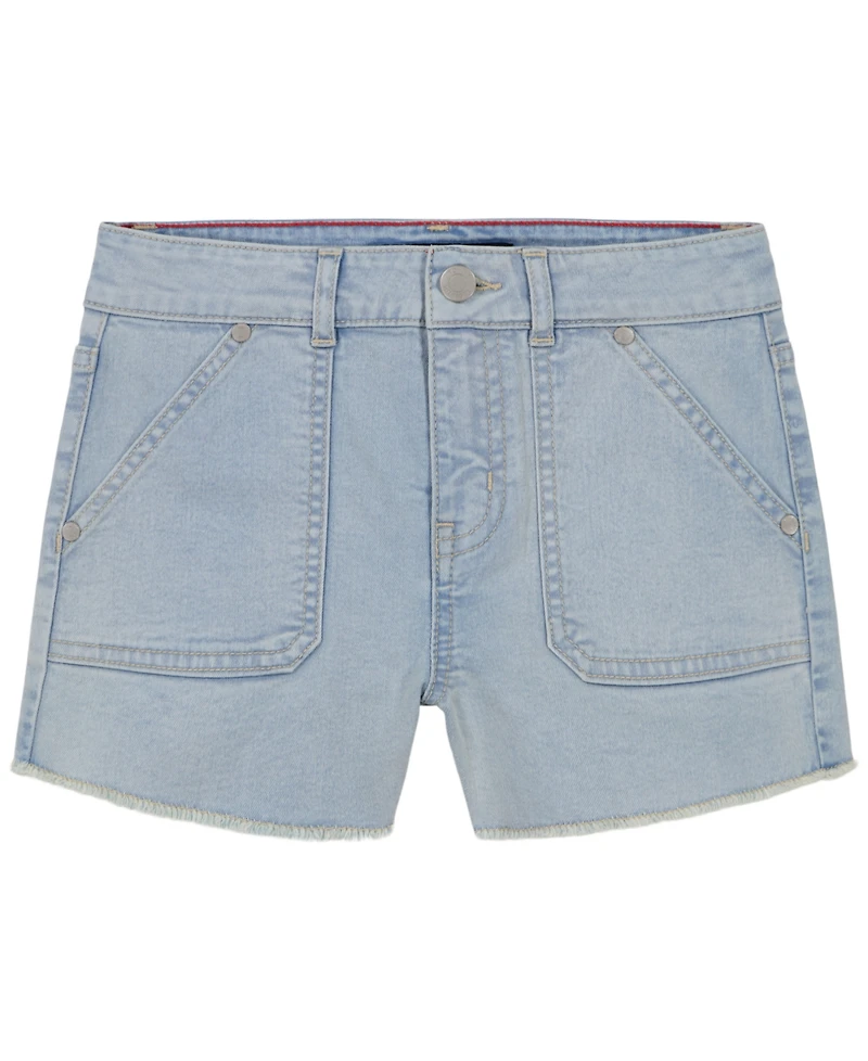 Tommy Hilfiger Big Girls Stretch Denim Frayed Hem Shorts