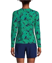 Lands' End Women's SunShade Upf 50 Long Sleeve Relaxed Rash Guard Print