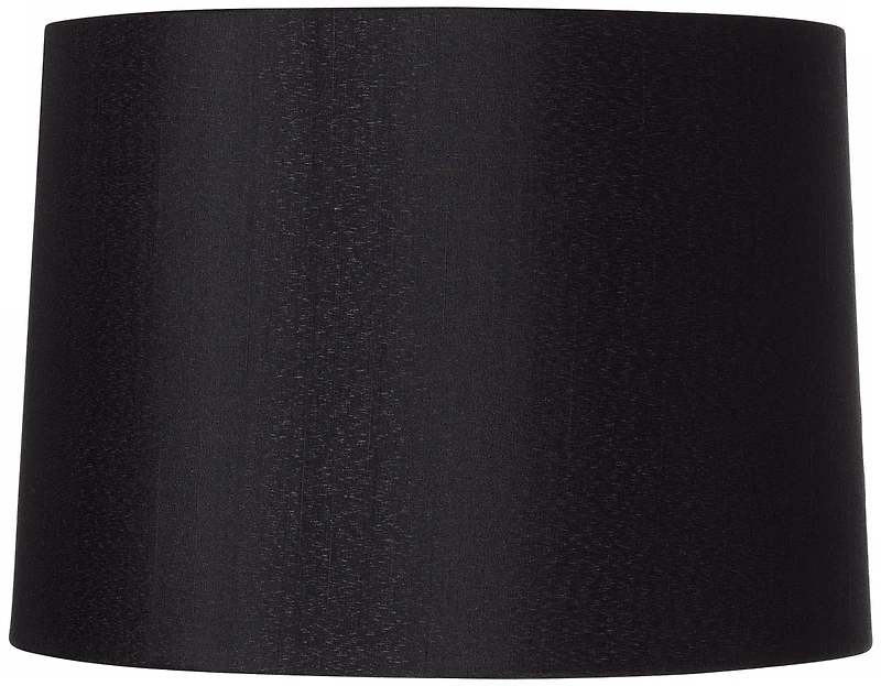 Springcrest Black Medium Hardback Drum Lamp Shade 13" Top x 14" Bottom x 10.25" Slant x 10" High (Spider) Replacement with Harp an