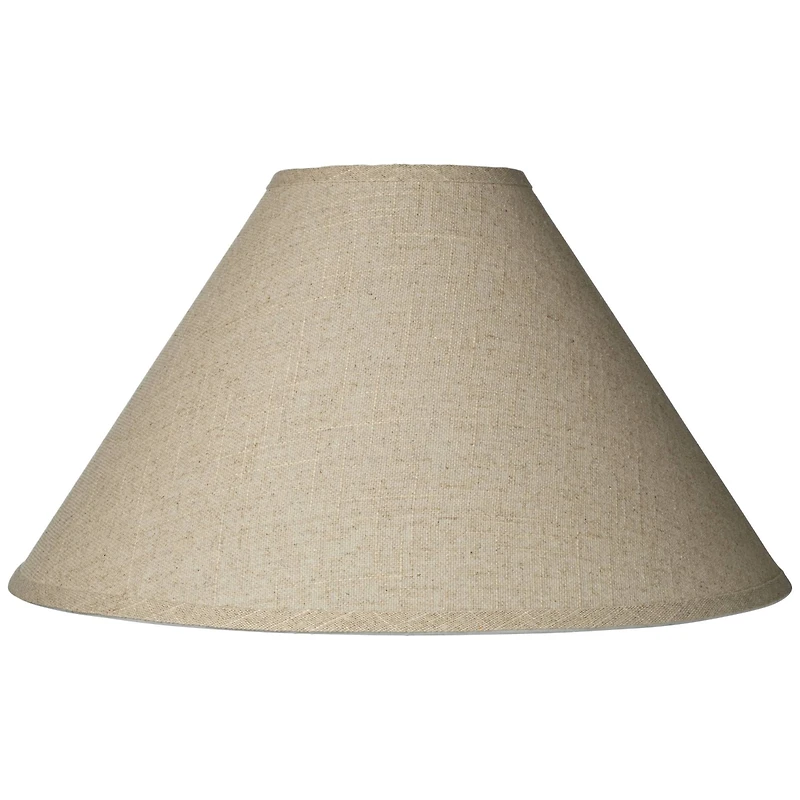 Springcrest Fine Burlap Large Empire Lamp Shade 6" Top x 19" Bottom x 10.5" High x 12" Slant (Spider) Replacement with Harp and Fi