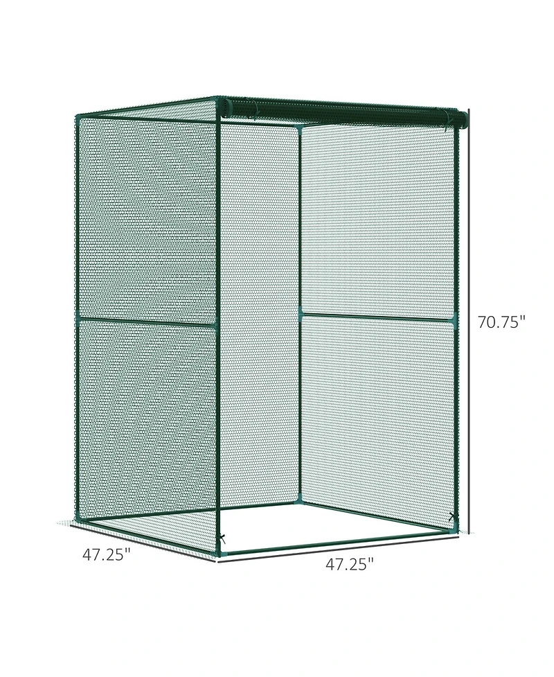 Outsunny 4' x 4' Walk-in Crop Cage, Plant Protectors with Door,