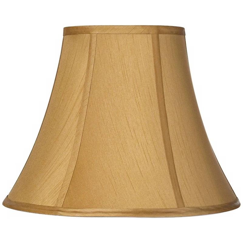 Springcrest Coppery Gold Medium Bell Lamp Shade 7" Top x 14" Bottom x 11" Slant x 10.5" High (Spider) Replacement with Harp and Fi