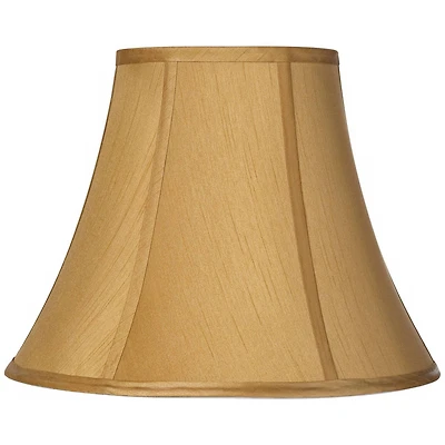 Springcrest Coppery Gold Medium Bell Lamp Shade 7" Top x 14" Bottom x 11" Slant x 10.5" High (Spider) Replacement with Harp and Fi