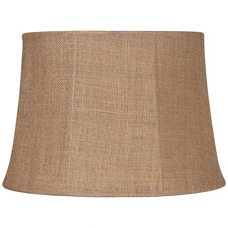 Springcrest Natural Burlap Medium Drum Lamp Shade 13" Top x 16" Bottom x 11" Slant x 10.75" High (Spider) Replacement with Harp an