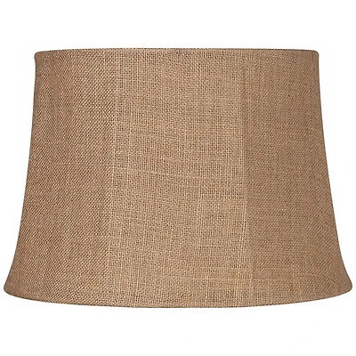 Springcrest Natural Burlap Medium Drum Lamp Shade 13" Top x 16" Bottom x 11" Slant x 10.75" High (Spider) Replacement with Harp an