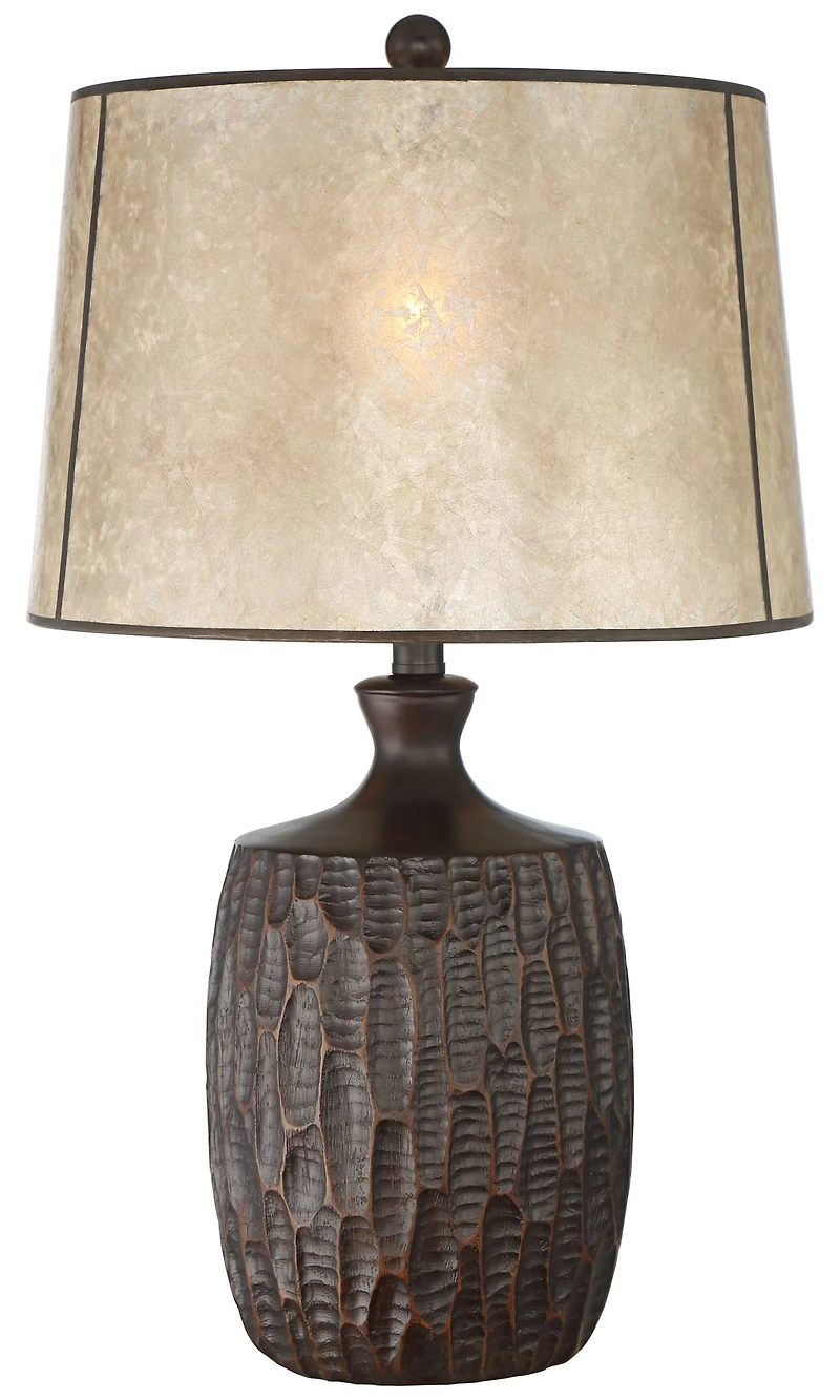 Franklin Iron Works Kelly 25 1/2" High Farmhouse Rustic Table Lamp Brown Single Mice Shade Living Room Bedroom (Colors May Vary)