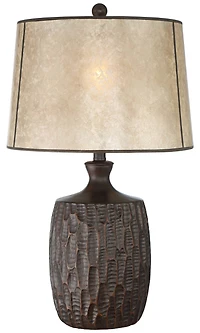 Franklin Iron Works Kelly 25 1/2" High Farmhouse Rustic Table Lamp Brown Single Mice Shade Living Room Bedroom (Colors May Vary)