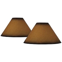 Springcrest Set of 2 Empire Lamp Shades Distressed Faux Paper Large 6" Top x 19" Bottom x 12" High Spider Harp and Finial Fitting