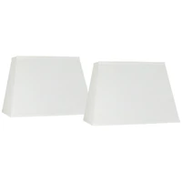Springcrest Set of 2 Rectangular Lamp Shades Ivory Large 18" Wide x 12"Deep x 12" High Spider with Replacement Harp and Finial