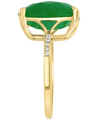 Effy Dyed Jade & Diamond (1/20 ct. t.w.) Statement Ring in 14k Gold