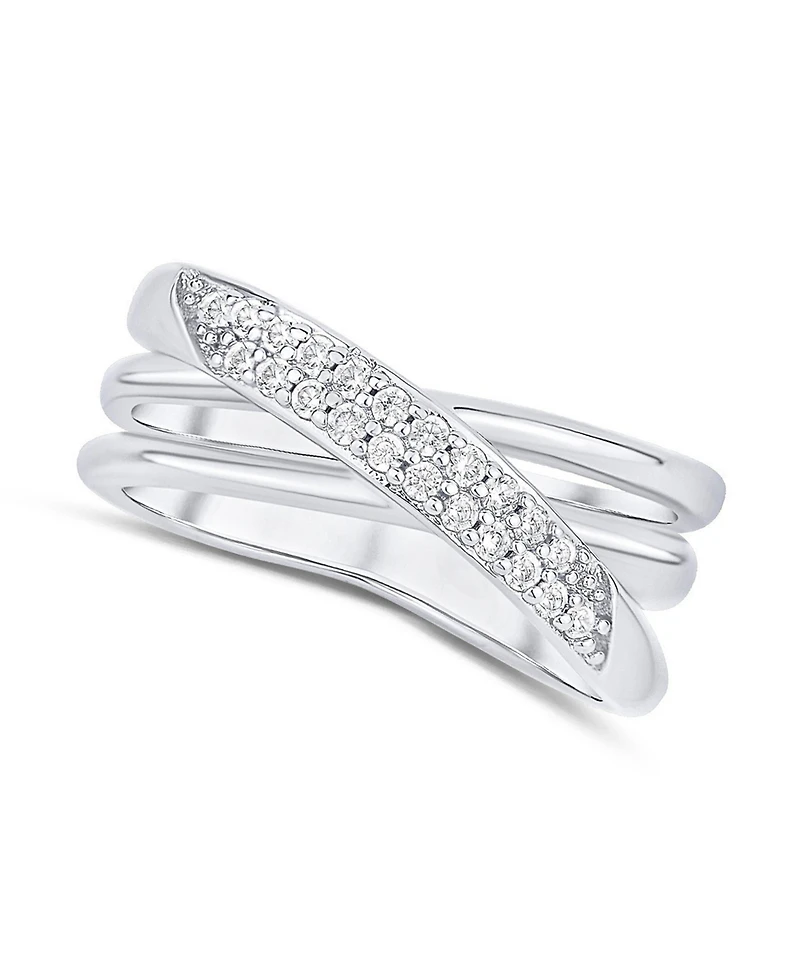 And Now This Cubic Zirconia Criss Cross Ring