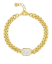 And Now This Cubic Zirconia Emerald Cut Chain Bracelet