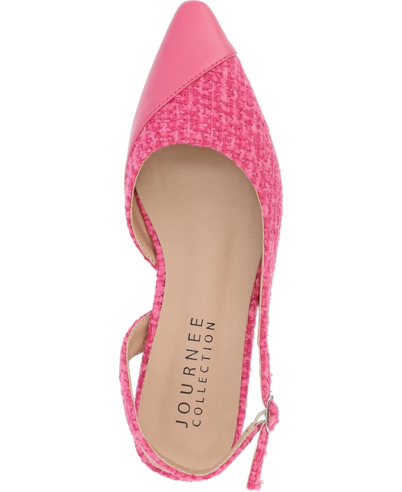 Journee Collection Women's Daphnne Slingback Pointed Cap Toe Flats