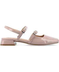 Journee Collection Women's Gretchenn Multi Strap Square Toe Mary Jane Flats