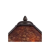Robert Louis Tiffany Art Deco Accent Table Lamp 19" High Bronze Pottery Natural Mica Shade for Bedroom Bedside Nightstand Office