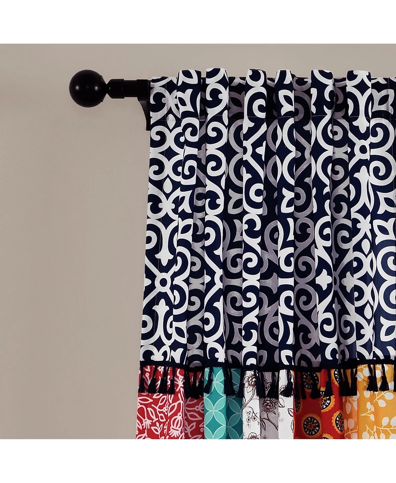 Boho Patch Window Curtain Panels
