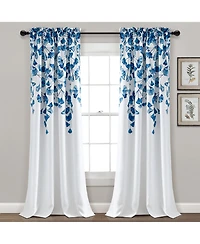 Farmhouse Ginkgo Leaf Light Filtering Window Curtain Panels