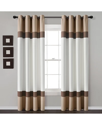 Alexander Color Block Light Filtering Window Curtain Panels
