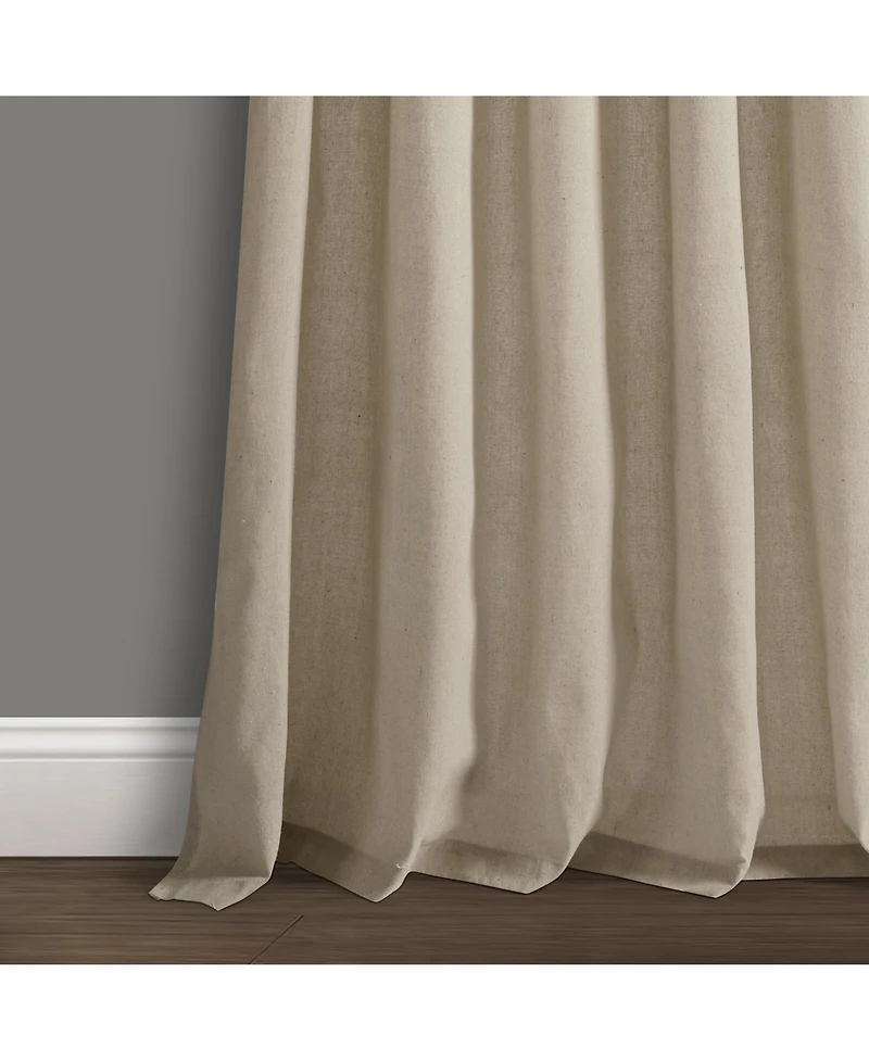 Burlap Knotted Tab Top Window Curtain Panels
