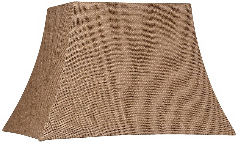 Springcrest Natural Burlap Medium Rectangle Lamp Shade 10" Wide x 7" Deep at Top and 16" Wide x 12" Deep at Bottom and 11" Sl