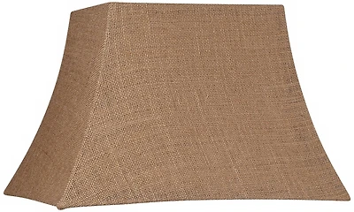 Springcrest Natural Burlap Medium Rectangle Lamp Shade 10" Wide x 7" Deep at Top and 16" Wide x 12" Deep at Bottom and 11" Sl