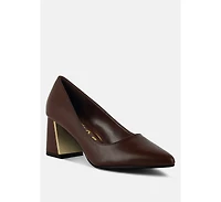 Casey Metallic Detail Block Heel Pumps Women