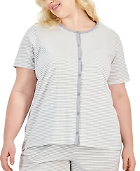 Charter Club Plus 2-Pc. Cotton Cropped Pajamas Set, Created for Macy's