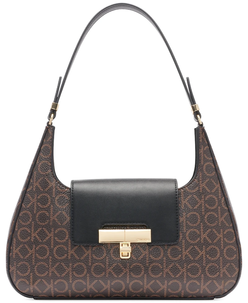 Calvin Klein Becky Signature Turnlock Shoulder Bag