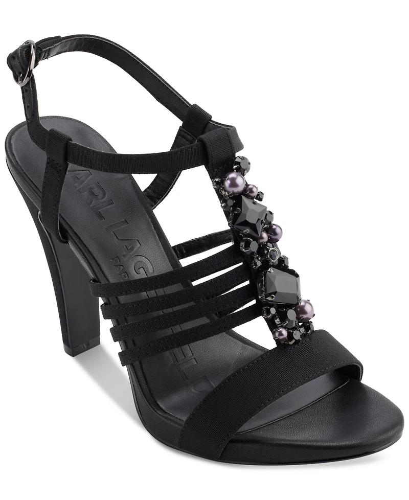 Karl Lagerfeld Paris Cicely Strappy Embellished Dress Sandals