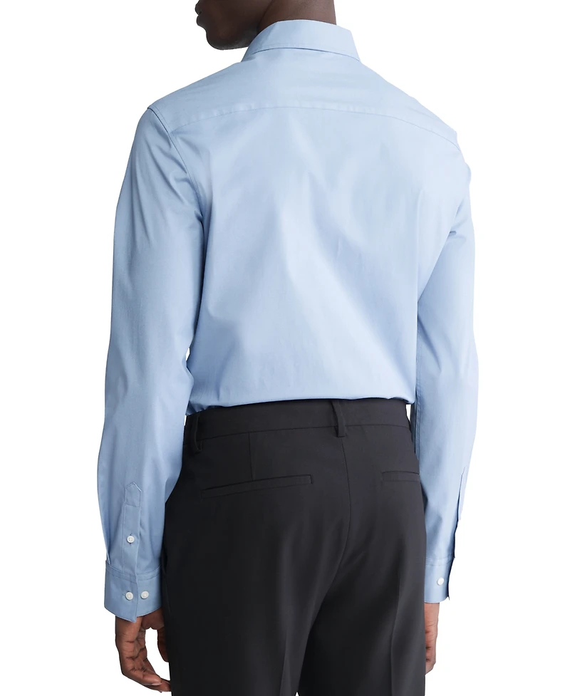 Calvin Klein Men's Slim Fit Supima Stretch Long Sleeve Button-Front Shirt
