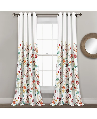 Clarissa Floral Light Filtering Window Curtain Panels