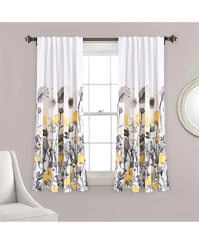 Zuri Flora Light Filtering Window Curtain Panels