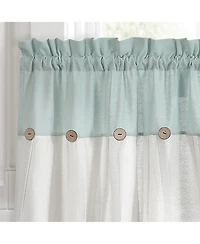 Linen Button Kitchen Tier Window Curtain Panels