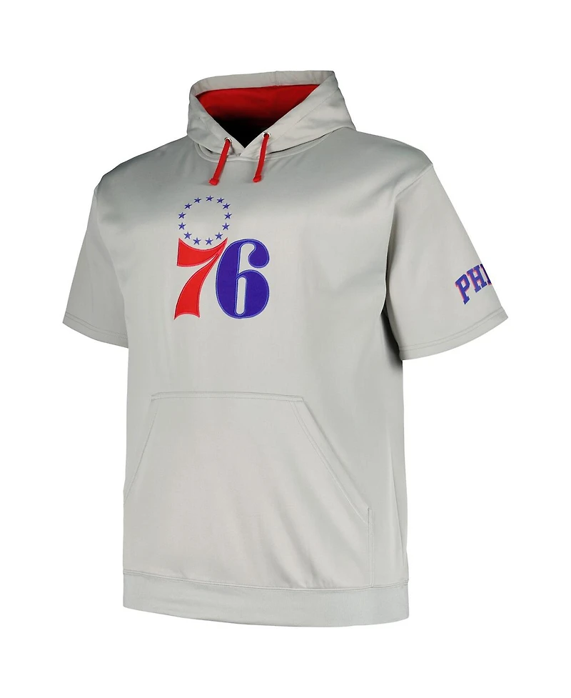 Men's Fanatics Silver Philadelphia 76ers Big and Tall Logo Pullover Hoodie