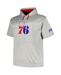 Men's Fanatics Silver Philadelphia 76ers Big and Tall Logo Pullover Hoodie