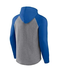 Men's Fanatics Heather Gray Distressed Buffalo Bills Favorite Arch Raglan Pullover Hoodie