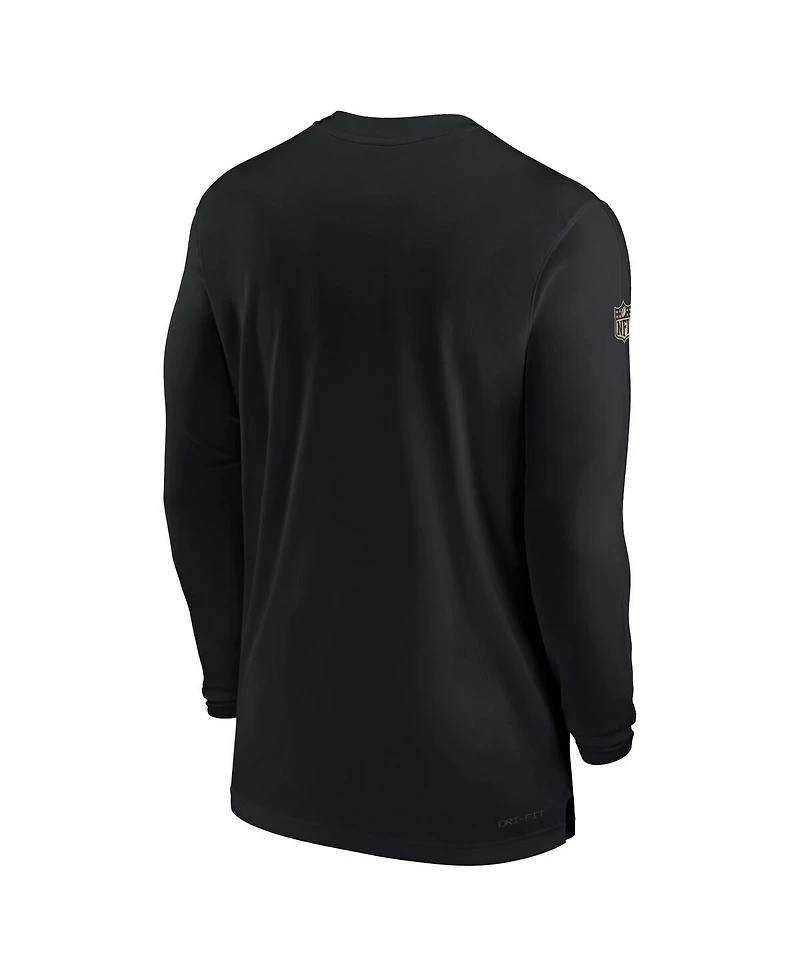 Men's Nike Black New Orleans Saints Sideline Coach Performance Long Sleeve T-shirt
