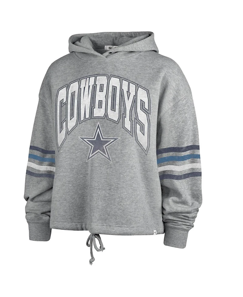 Women's '47 Brand Heather Gray Distressed Dallas Cowboys Upland Bennett Pullover Hoodie