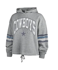 Women's '47 Brand Heather Gray Distressed Dallas Cowboys Upland Bennett Pullover Hoodie