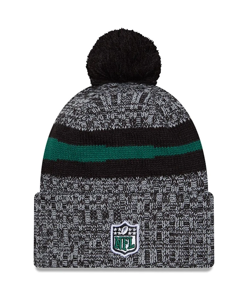 Men's New Era New York Jets 2023 Sideline Cuffed Knit Hat with Pom