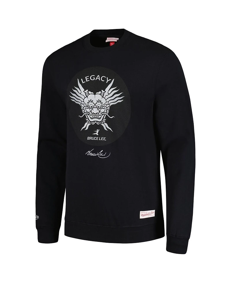 Men's Mitchell & Ness Bruce Lee Black Legacy Pullover Sweatshirt