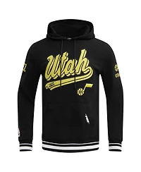 Men's Pro Standard Black Utah Jazz Script Tail Pullover Hoodie