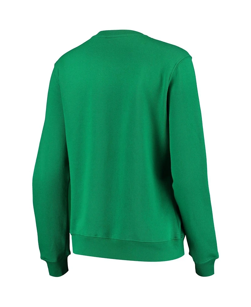 Women's Colosseum Green Notre Dame Fighting Irish Campanile Pullover Sweatshirt