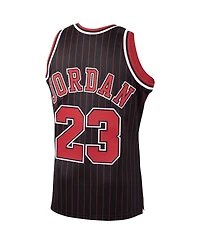 Men's Mitchell & Ness Michael Jordan Black Chicago Bulls 1995/96 Hardwood Classics Authentic Jersey
