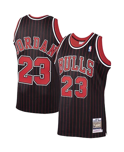 Men's Mitchell & Ness Michael Jordan Black Chicago Bulls 1995/96 Hardwood Classics Authentic Jersey